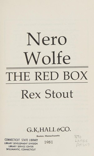 Rex Stout: The red box (1981, G. K. Hall)